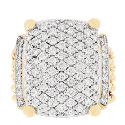 David Yurman 18K Yellow Gold Diamond 20mm Wheaton Ring 55 7.25 1 of 5