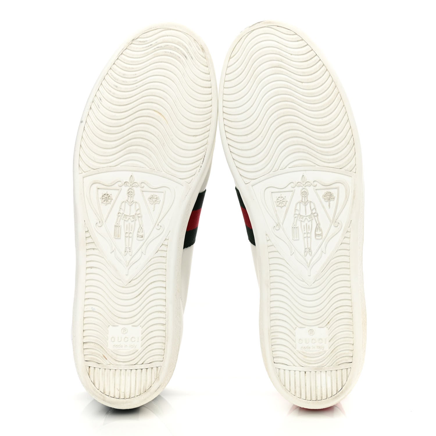 Gucci Calfskin Ayers Bee Embroidered Womens Ace Sneakers 41 White Green 5 of 9