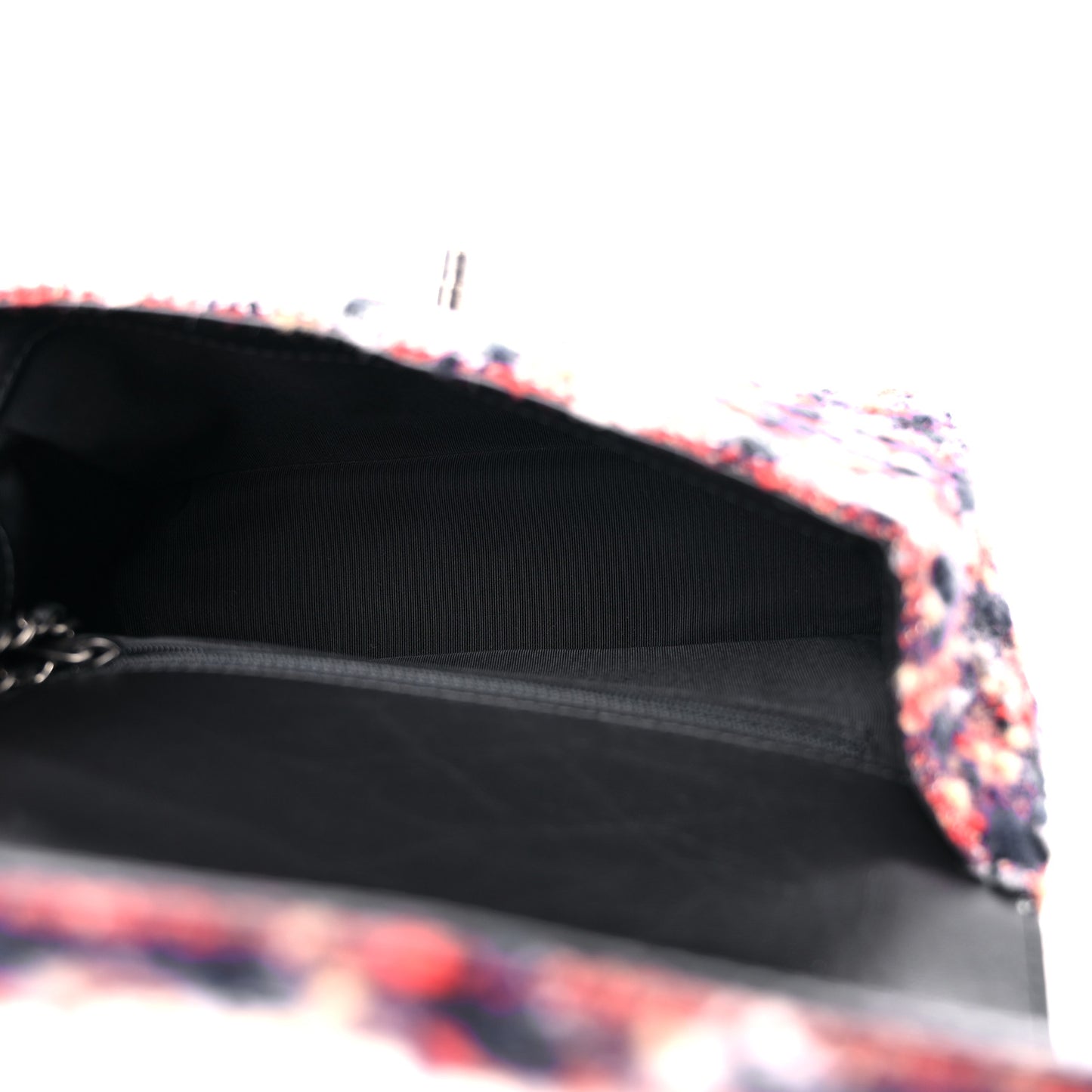 Shearling Tweed Small Top Handle Flap Bag Multicolor