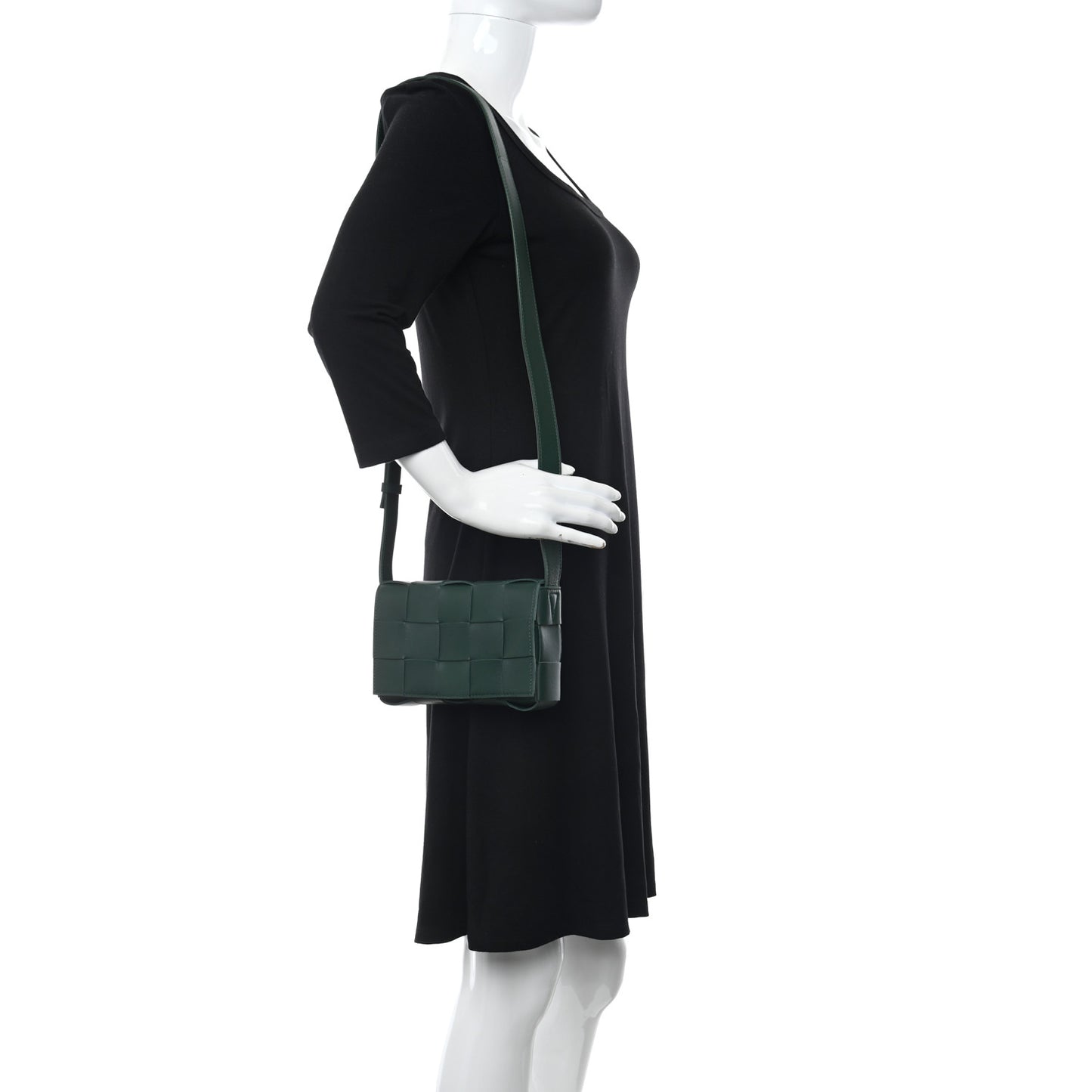 Lambskin Maxi Intrecciato Small Cassette Crossbody Bag Raintree