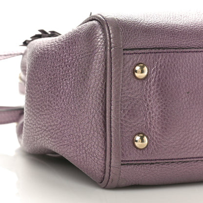 Gucci Metallic Pebbled Calfskin Small Soho Shoulder Bag Purple 9 of 10