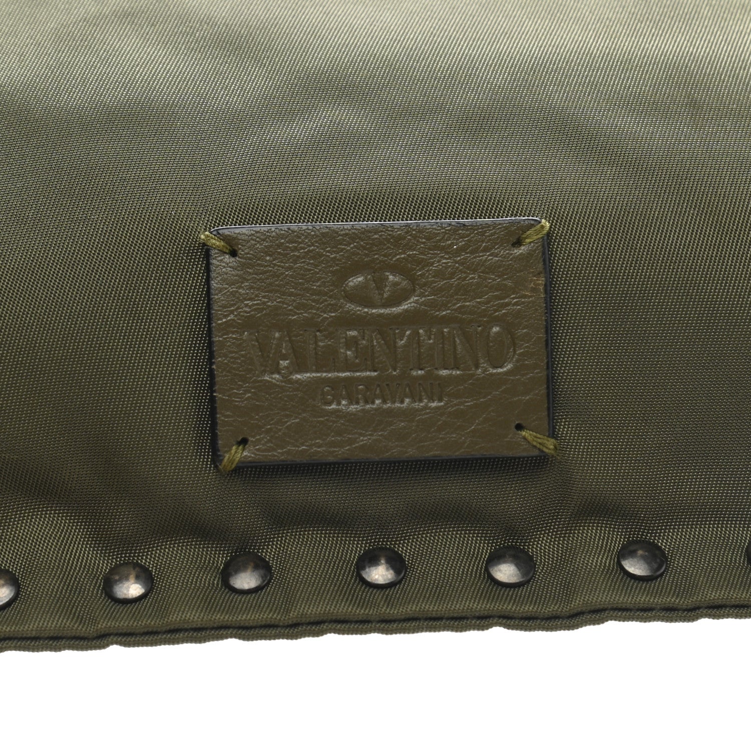 Valentino Garavani Nylon Rockstud Zip Pouch Army Green 6 of 13