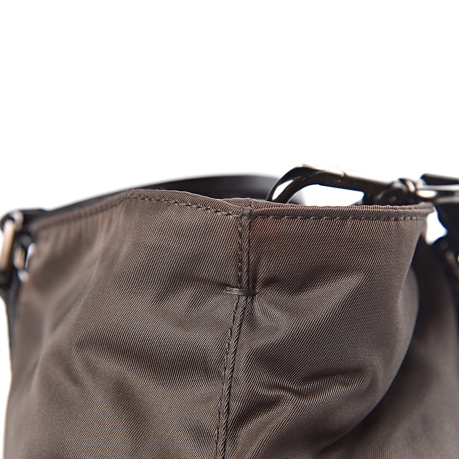 Prada Tessuto Nylon Spazzolato Tote Brown 13 of 14