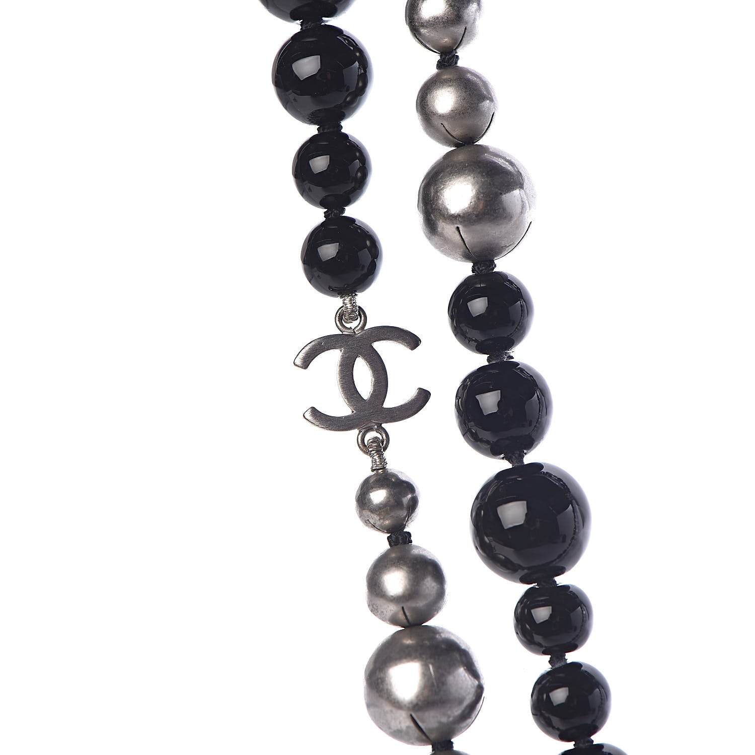 Chanel Pearl Beaded CC Long Necklace Black 5 of 6