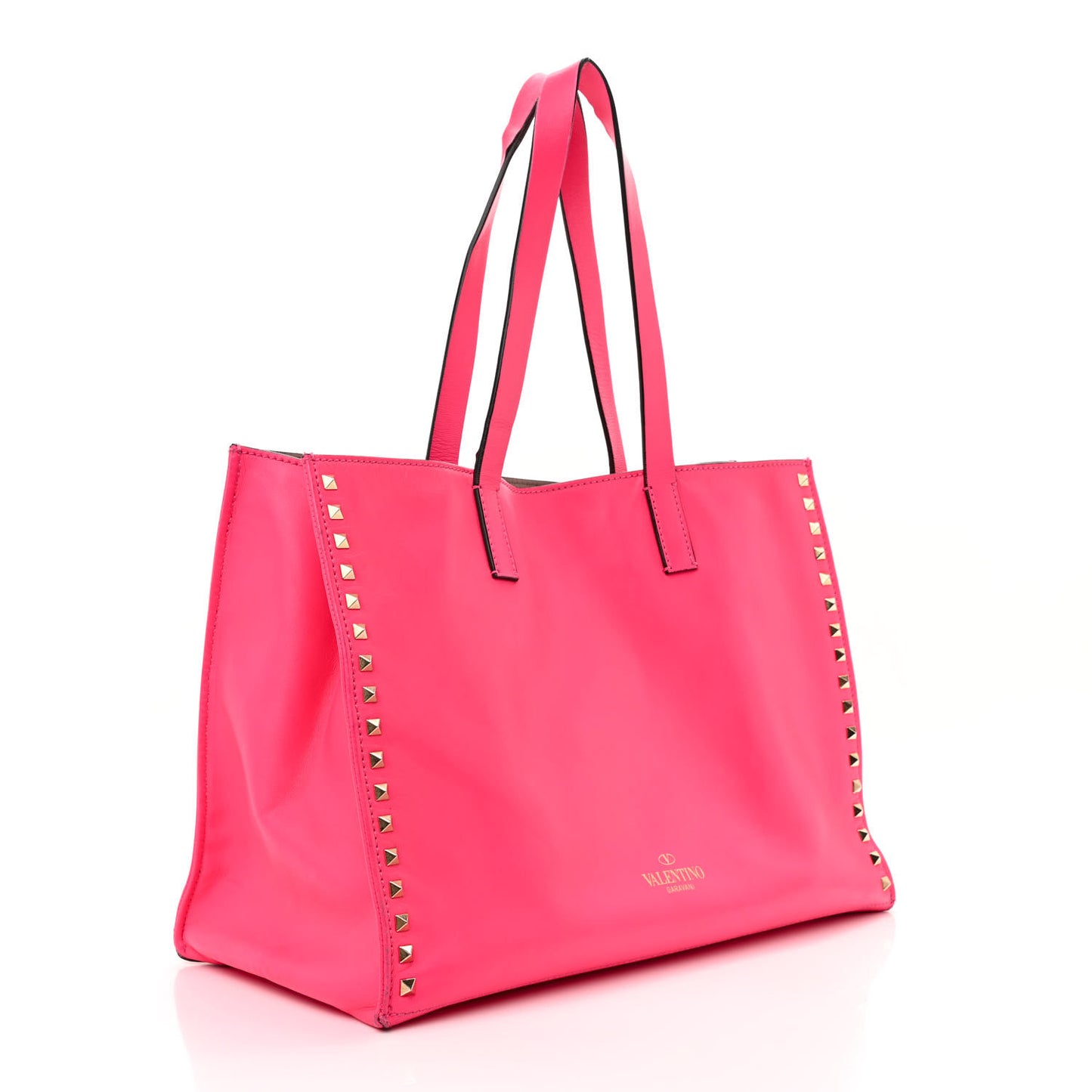 Nappa Medium Rockstud Soft Tote Framboise