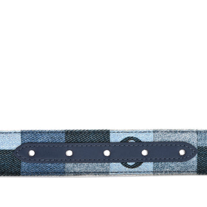 Louis Vuitton Denim Damier Monogram Patchwork 30mm Iconic Reversible Belt 80 32 Blue Rouge 6 of 7