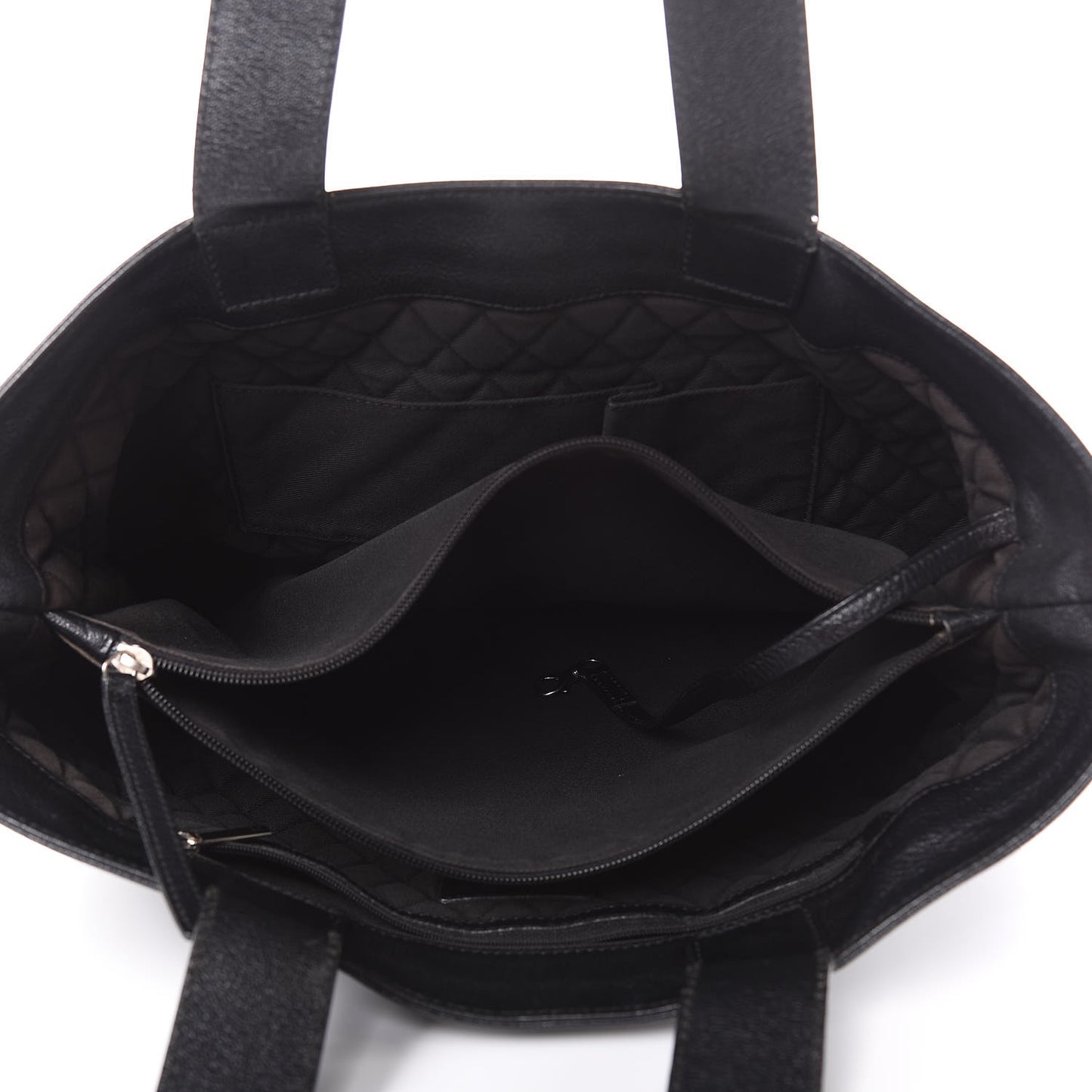 Goatskin Perforated Large CC Tote Black