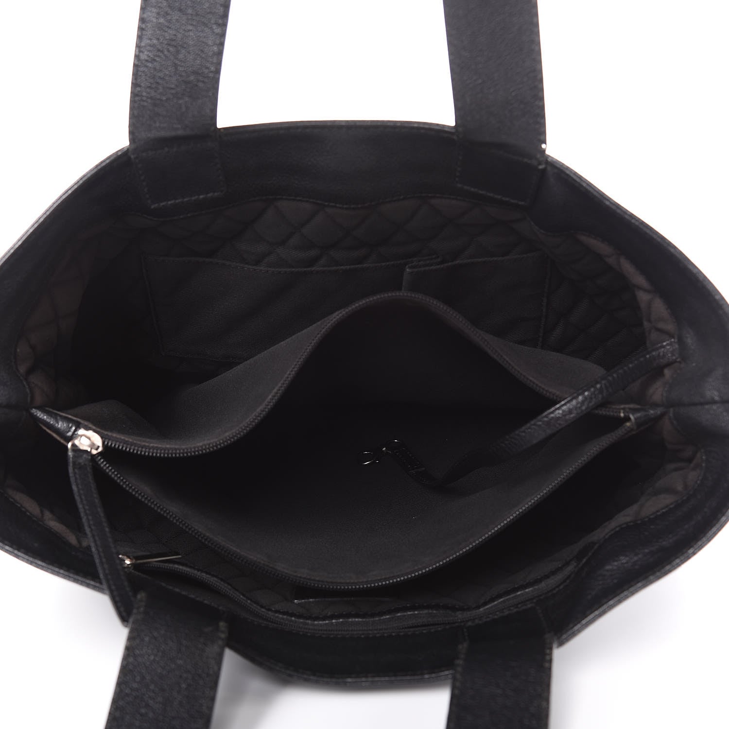 Chanel Goatskin Perforated Large CC Tote Black 5 of 17