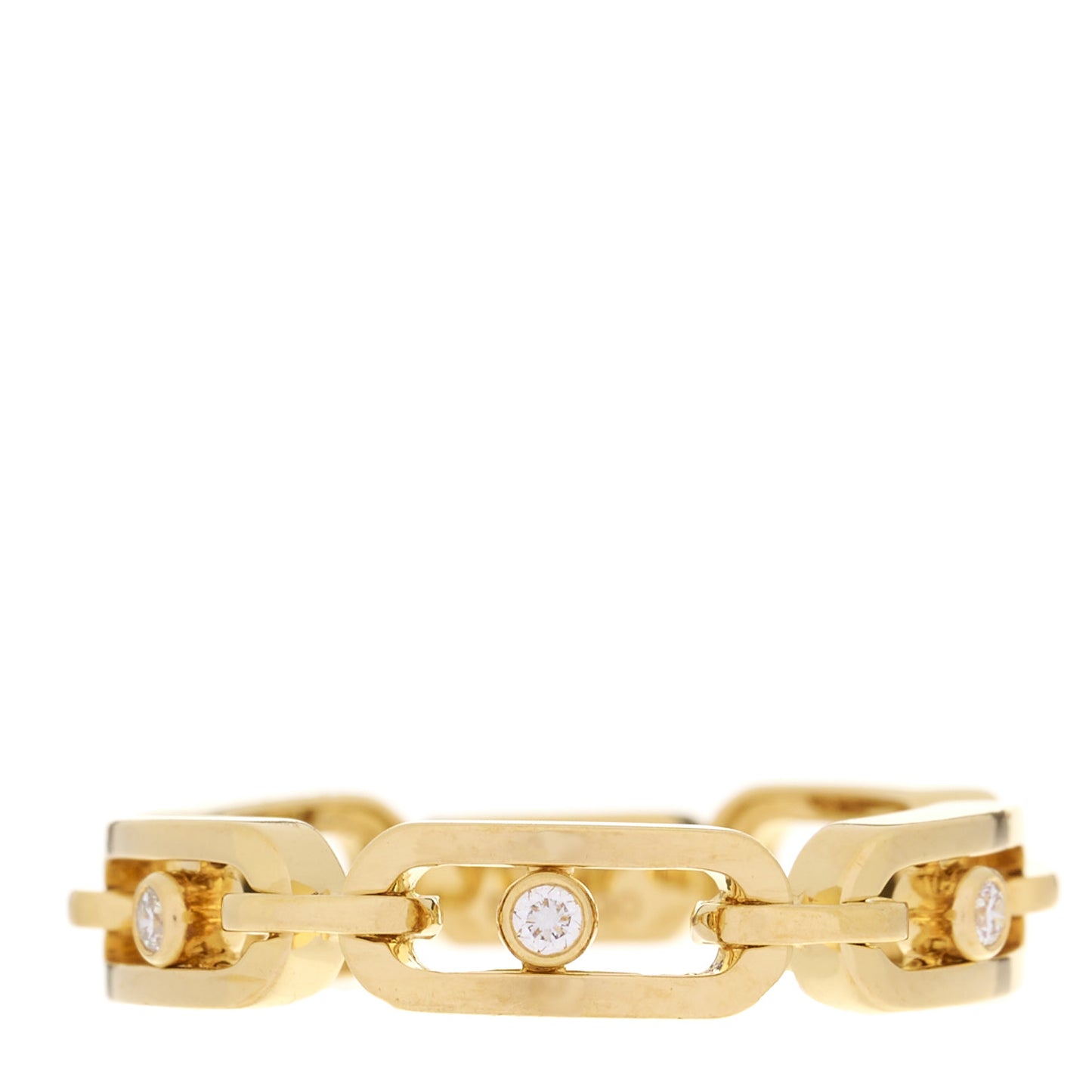 18K Yellow Gold Diamond Move Multi Link Band Ring 51 5.75