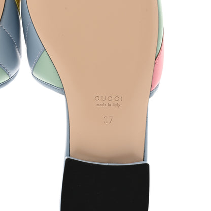 Gucci Nappa Matelasse Diagonal GG Marmont Flat Slide Sandals 37 Multicolor Pastel 7 of 9