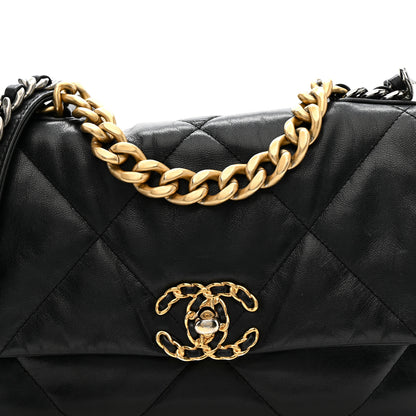 Chanel Goatskin Quilted Medium Chanel 19 Flap Black 8 of 10
