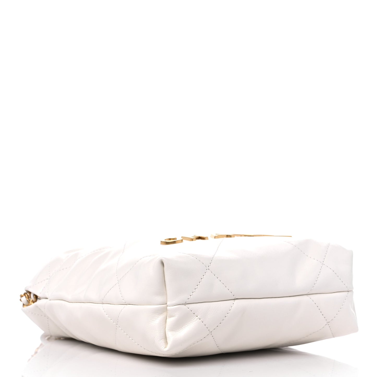 Shiny Calfskin Quilted Mini Chanel 22 White