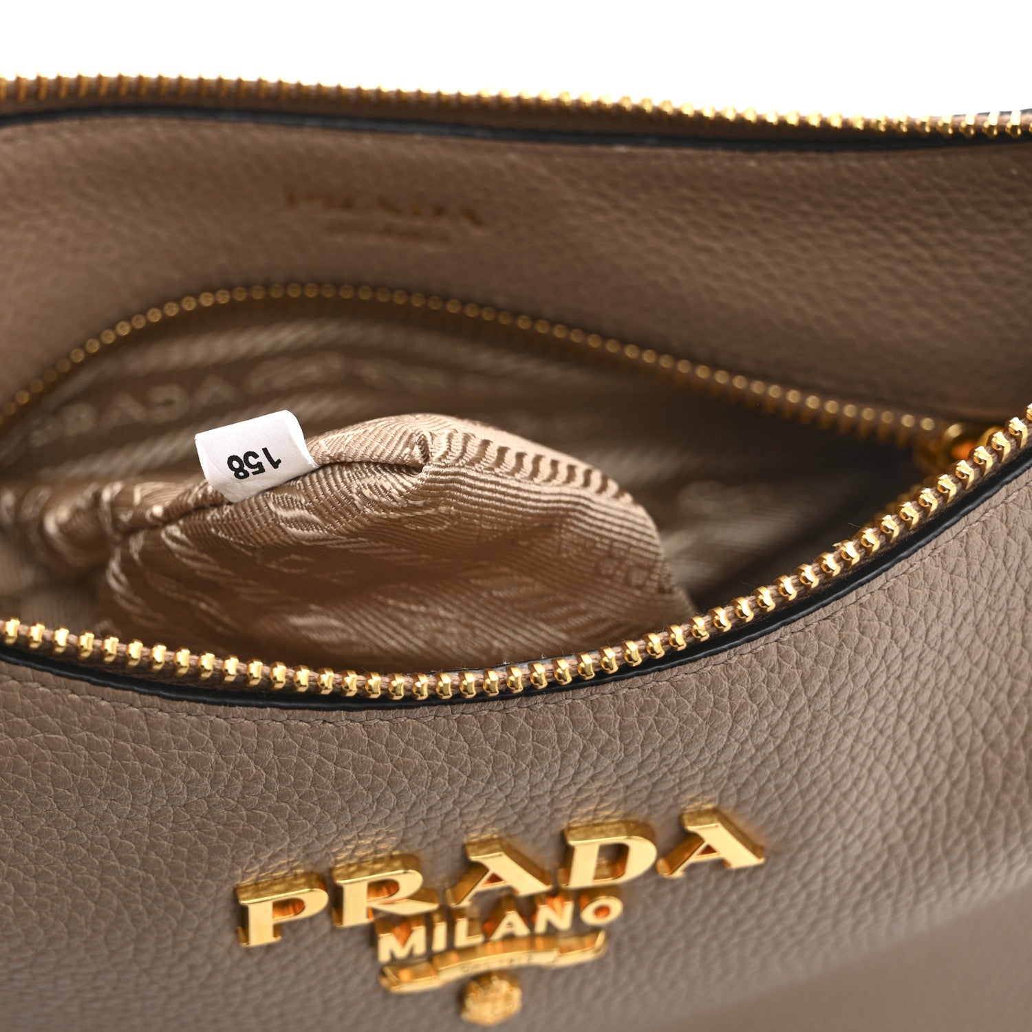 Prada Vitello Phenix Zippered Messenger Hobo Cammeo 7 of 10