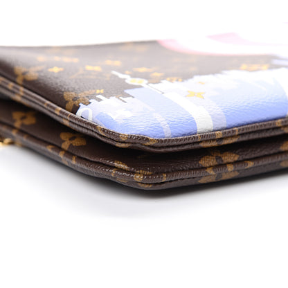 Louis Vuitton Monogram 2019 Christmas Animation Double Zip Pochette 9 of 10