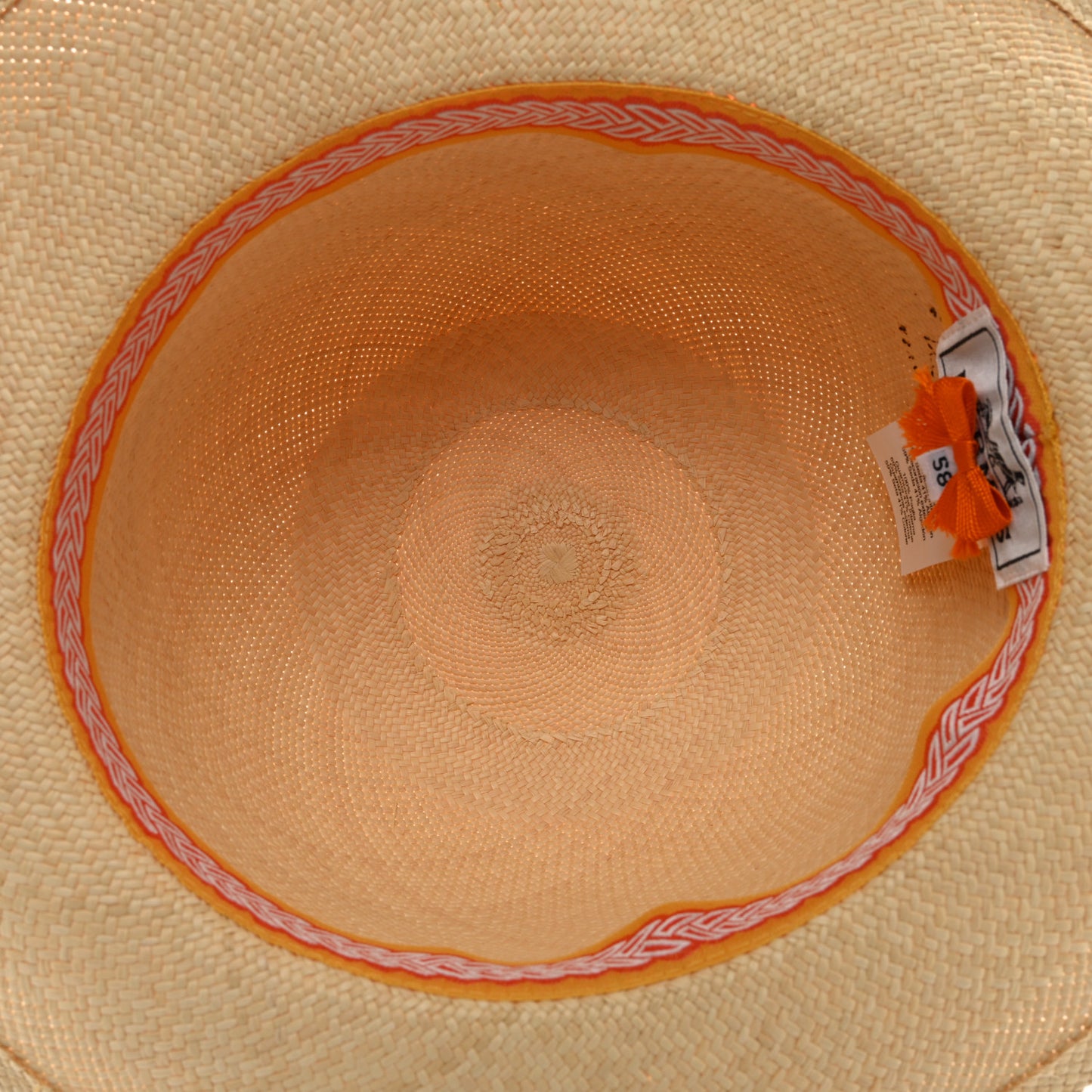 Straw Panama Brisa Fantaisie D'Etriers Greta Hat 58 Naturel Orange