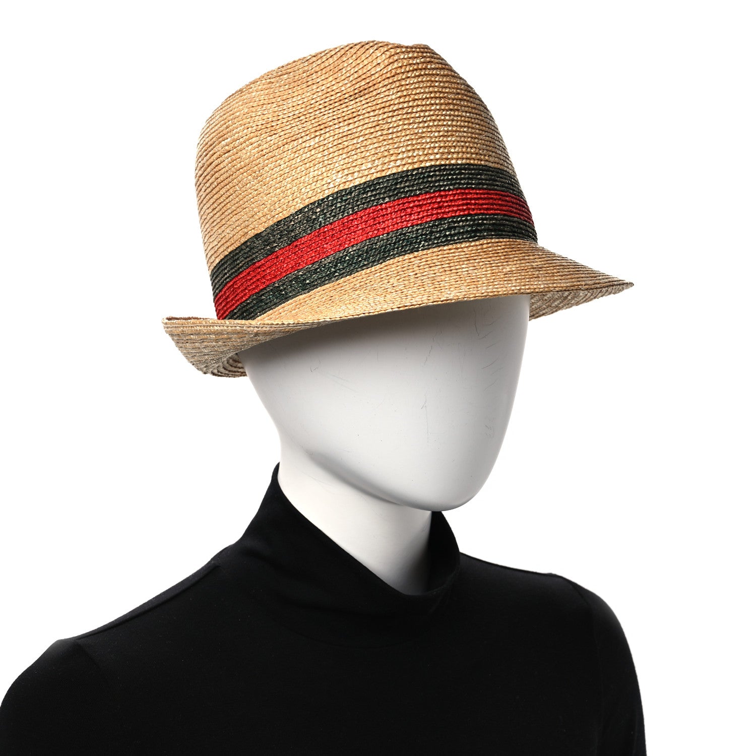 Gucci Abaca Straw Web Fedora Hat XL 2 of 10