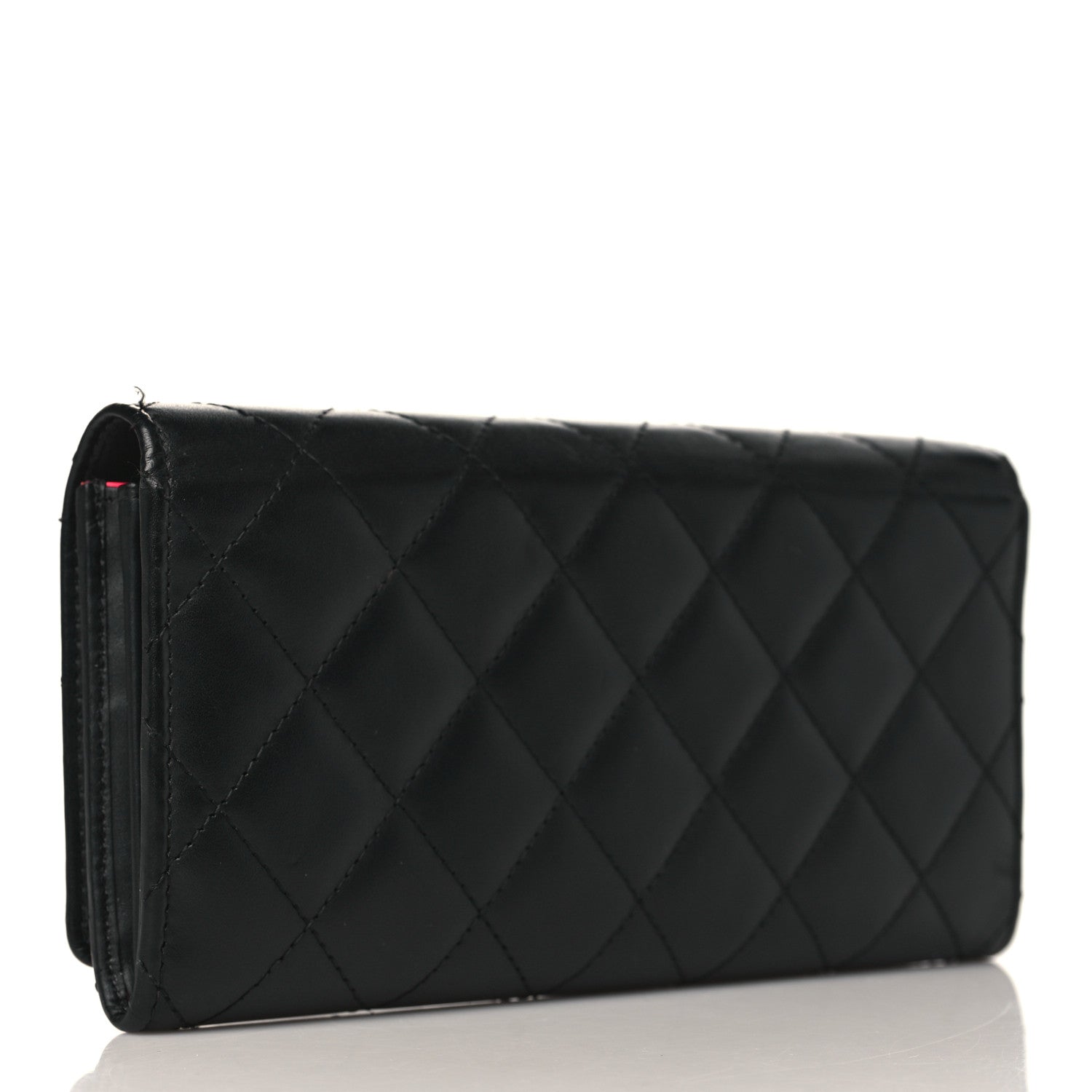 Chanel Calfskin Quilted Cambon Gusset Flap Wallet Black 3 of 14