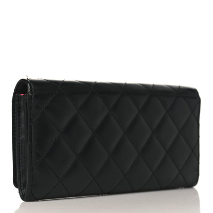 Chanel Calfskin Quilted Cambon Gusset Flap Wallet Black 3 of 14