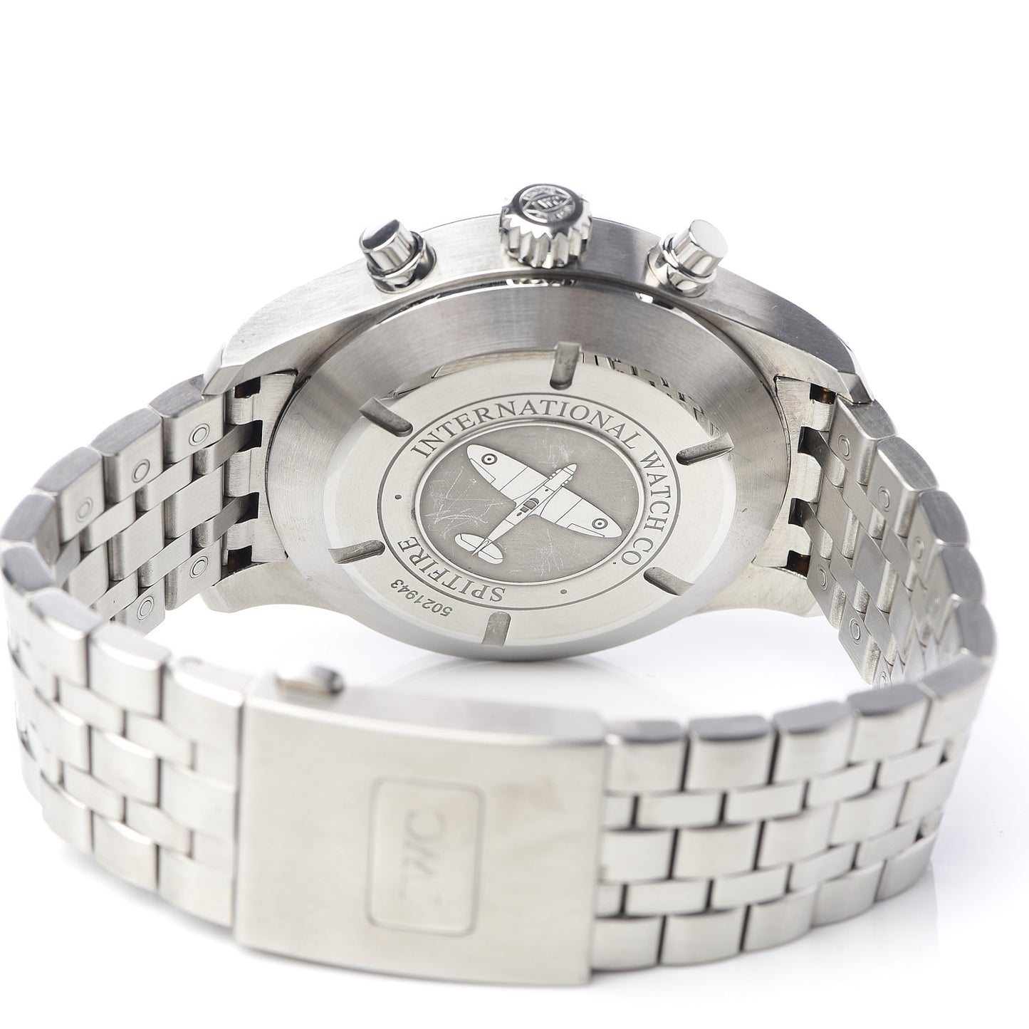Stainless Steel 43mm Spitfire Chronograph Automatic Watch Slate IWC387804