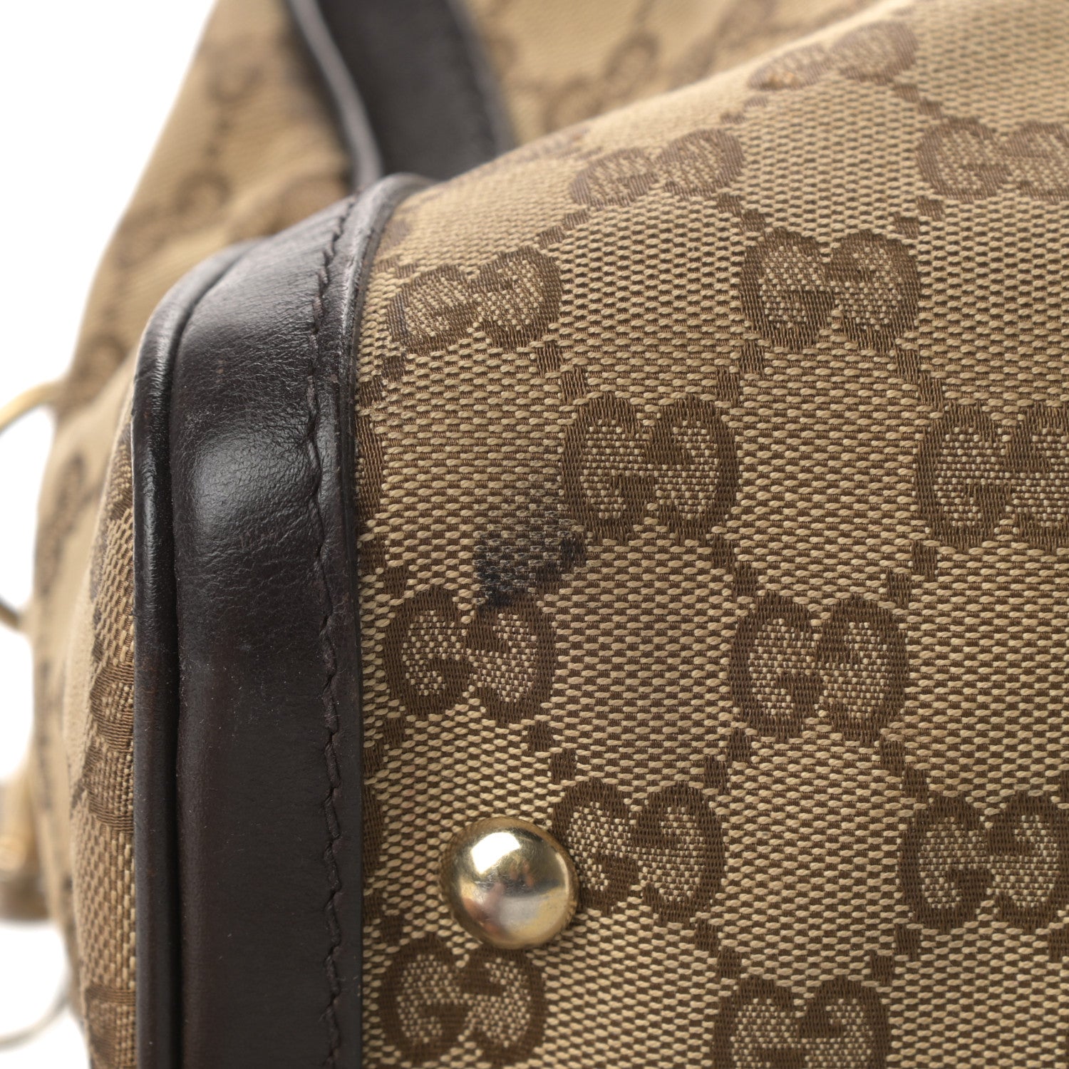 Gucci Monogram Vintage Web Medium Boston Dark Brown 17 of 22