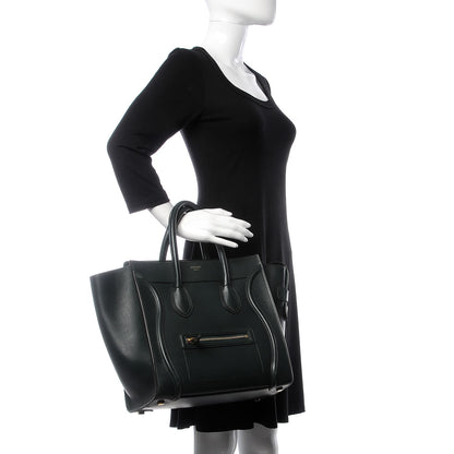 Celine Smooth Calfskin Mini Luggage Emerald 2 of 11