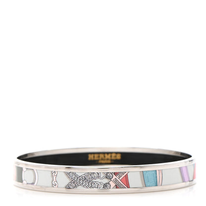 Hermes Enamel Printed Narrow Cavald'Or Bracelet 65 Romantique 1 of 5