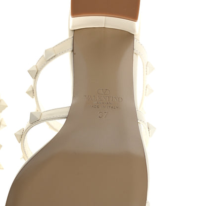 Valentino Garavani VALENTINO GARAVANI Calfskin Nappa Rockstud 60mm Caged Slide Sandals 37 Light Ivory 6 of 9