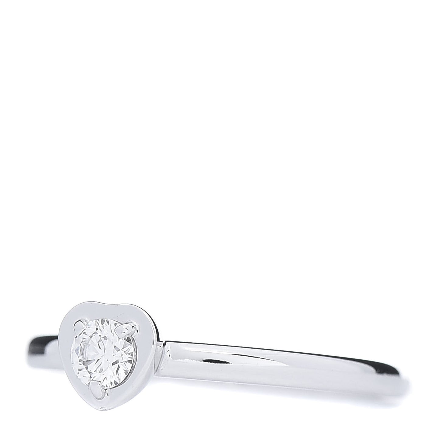 18K White Gold Diamond D'Amour Heart Ring 51 5.75