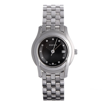 Gucci Stainless Steel Diamond 27mm 5500L Quartz Watch Black 1 of 6
