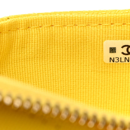 Chanel Caviar Quilted CC Zip Around Card Holder Yellow 7 of 7
