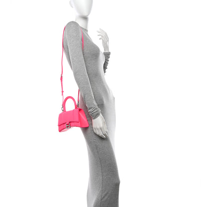 Balenciaga Shiny Box Calfskin Hourglass Top Handle Bag XS Fluo Pink 2 of 12
