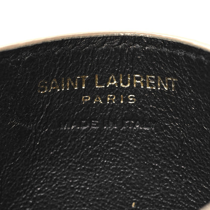 Saint Laurent Grain De Poudre Matelasse Chevron Monogram Credit Card Case Sea Salt 6 of 10