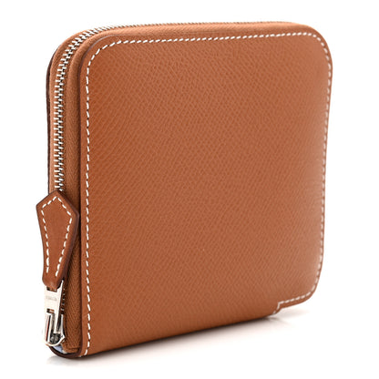 Hermes Epsom Silk'In Compact Wallet Gold Cassis Vert Fizz 3 of 8