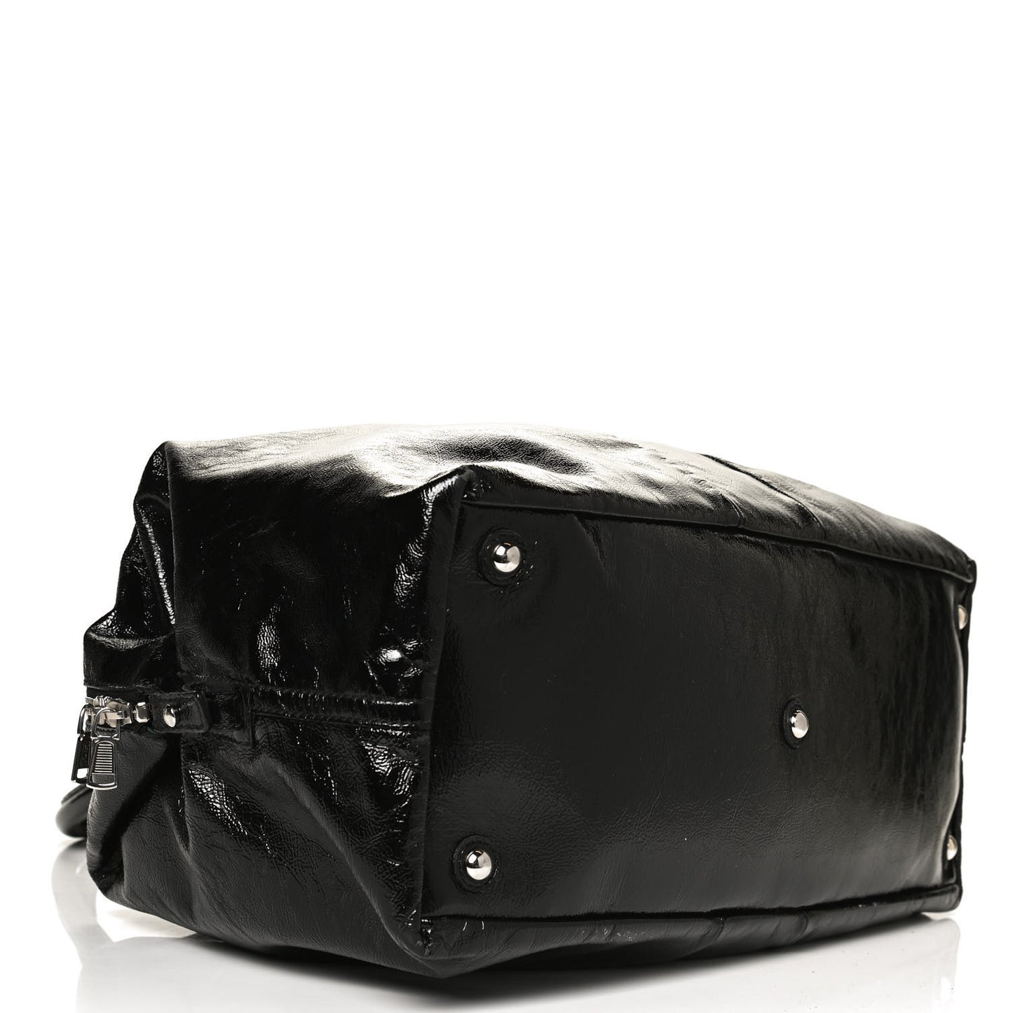 Textured Patent Medium Easy Y Bag Black