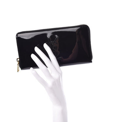 Saint Laurent Patent Belle De Jour Zip Around Wallet Black 2 of 6