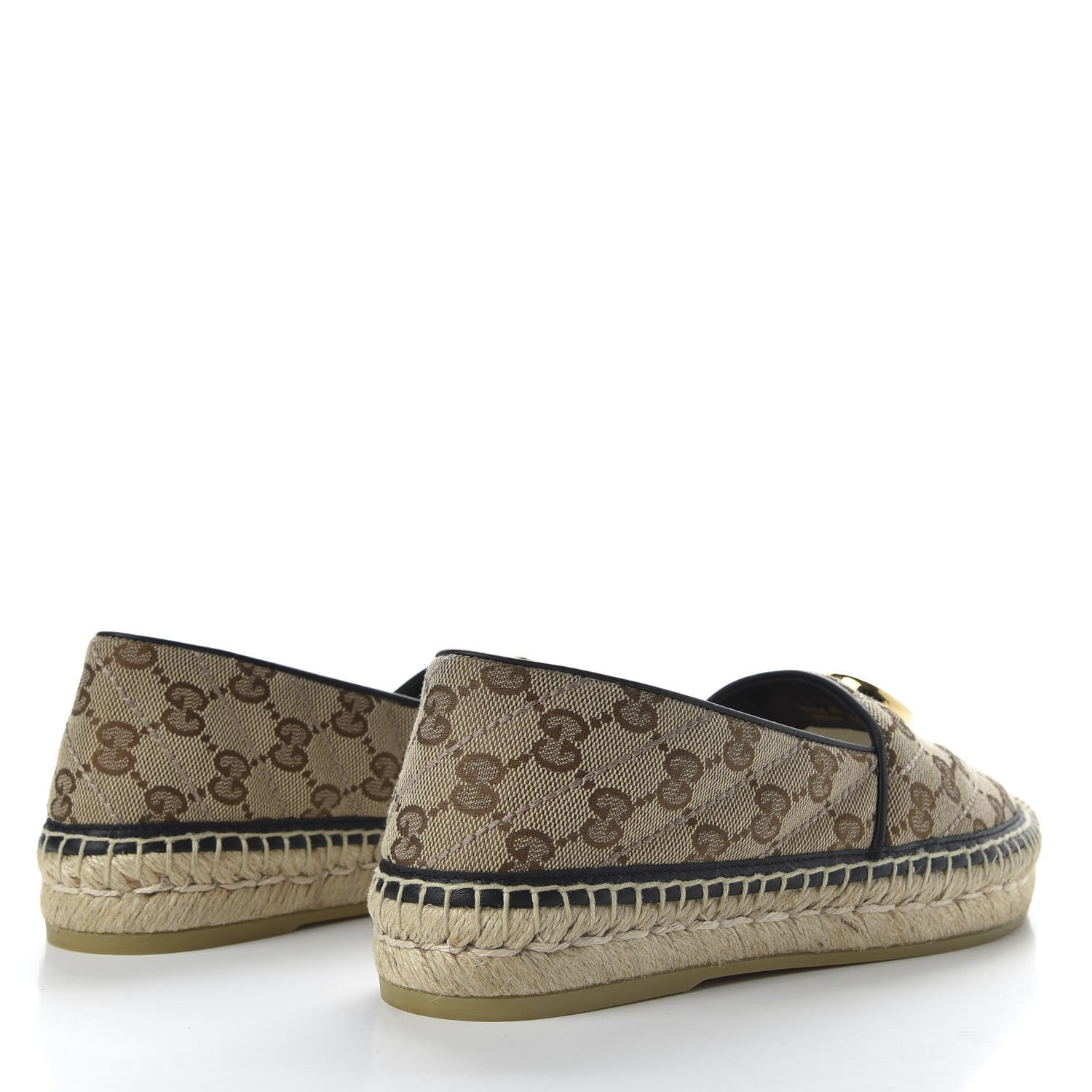 Gucci Monogram Matelasse Diagonal GG Marmont Espadrilles 36.5 Beige Ebony Black 4 of 10