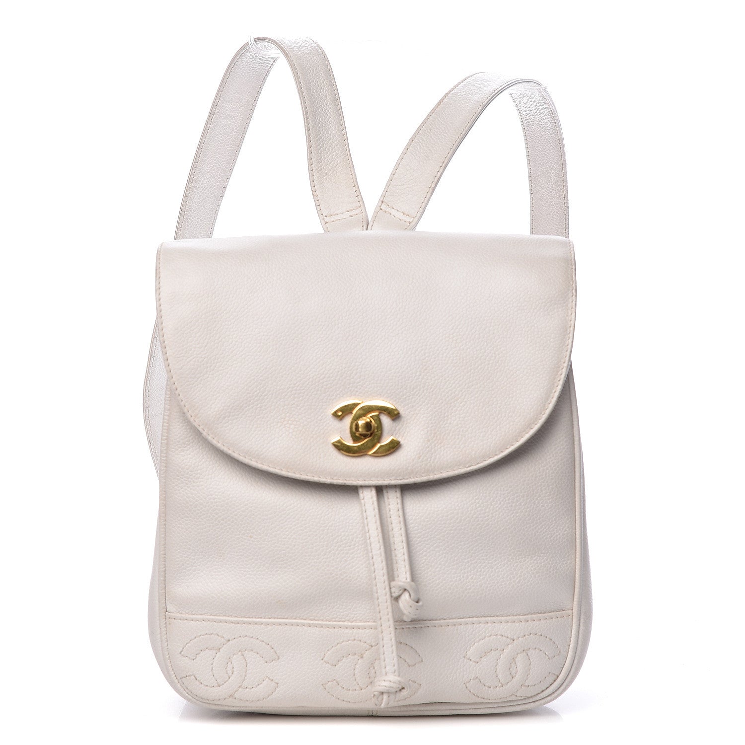 Chanel Caviar CC Backpack White 1 of 24