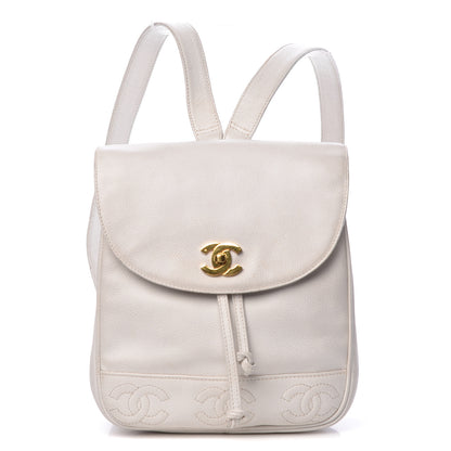 Chanel Caviar CC Backpack White 1 of 24