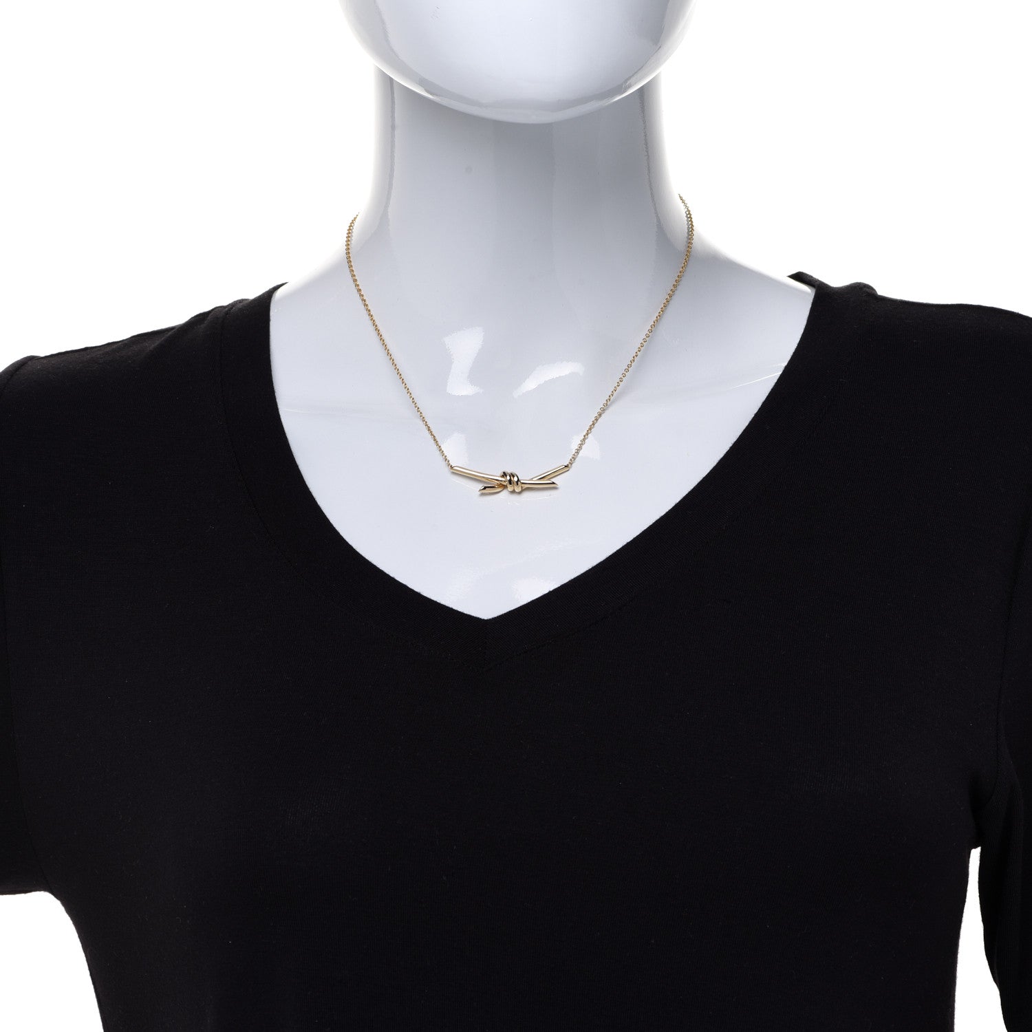 Tiffany 18K Yellow Gold Knot Necklace 2 of 6