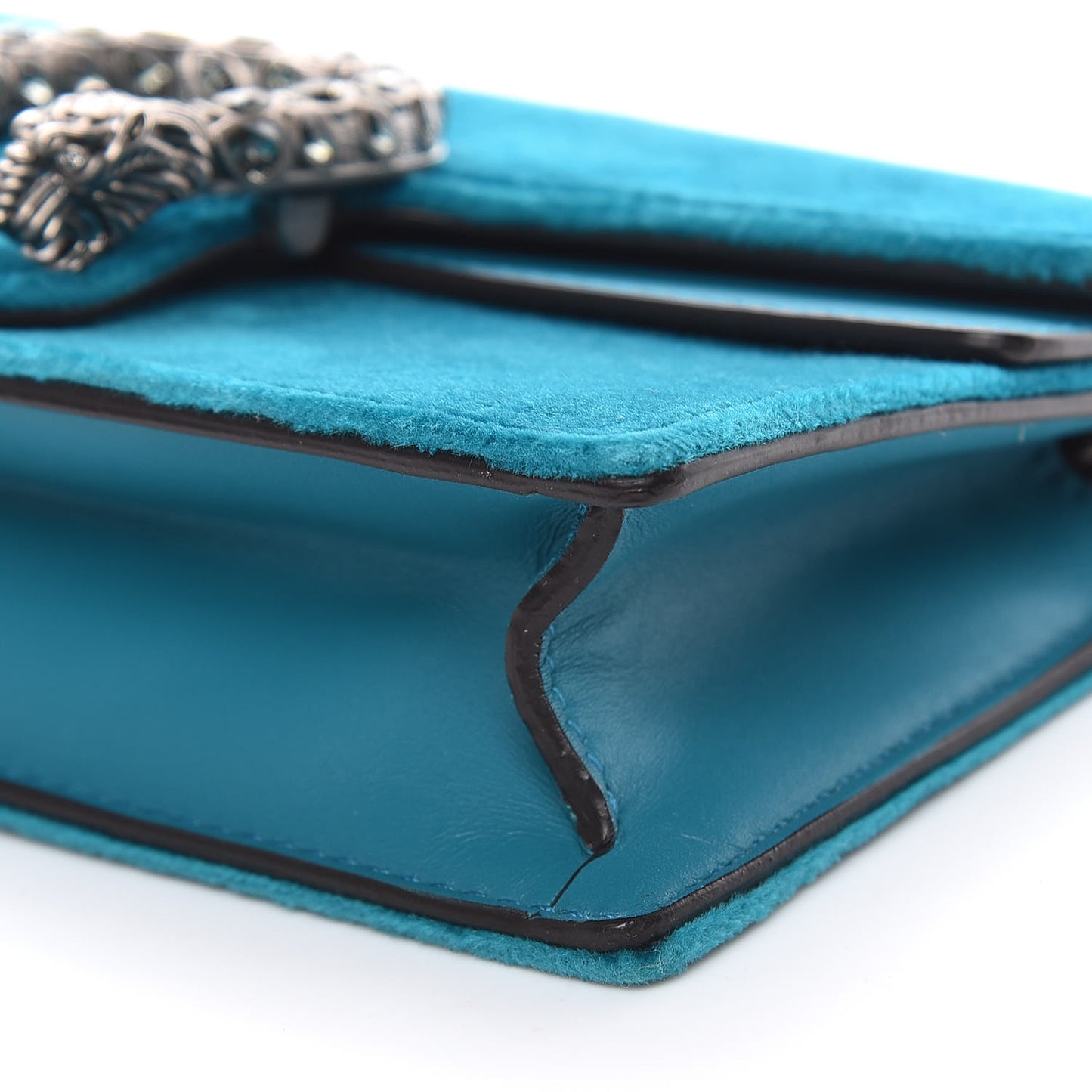 Velvet Super Mini Dionysus Shoulder Bag Pavone Cyan