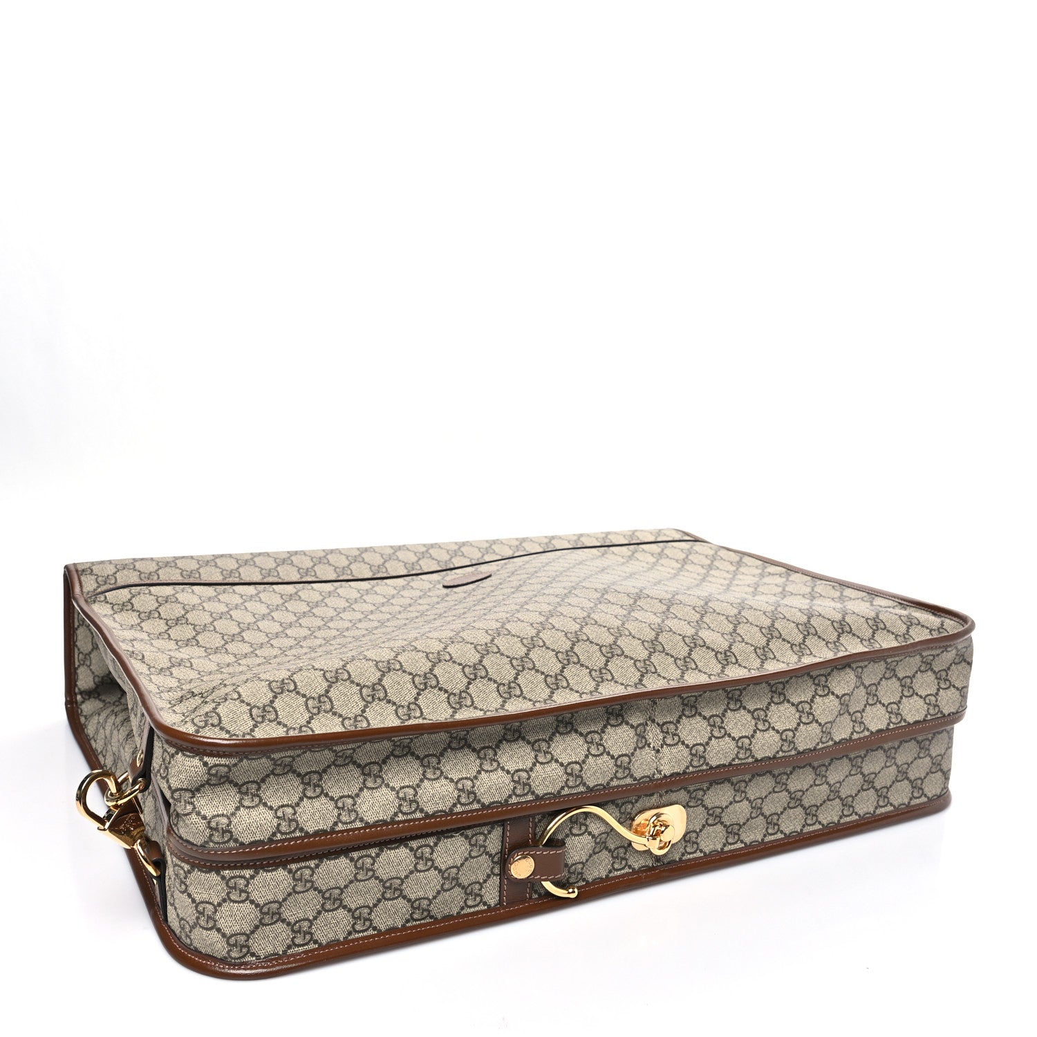 Gucci GG Supreme Monogram Azalea Calfskin Retro Interlocking G Garment Bag Beige Ebony Brown Sugar 3 of 9