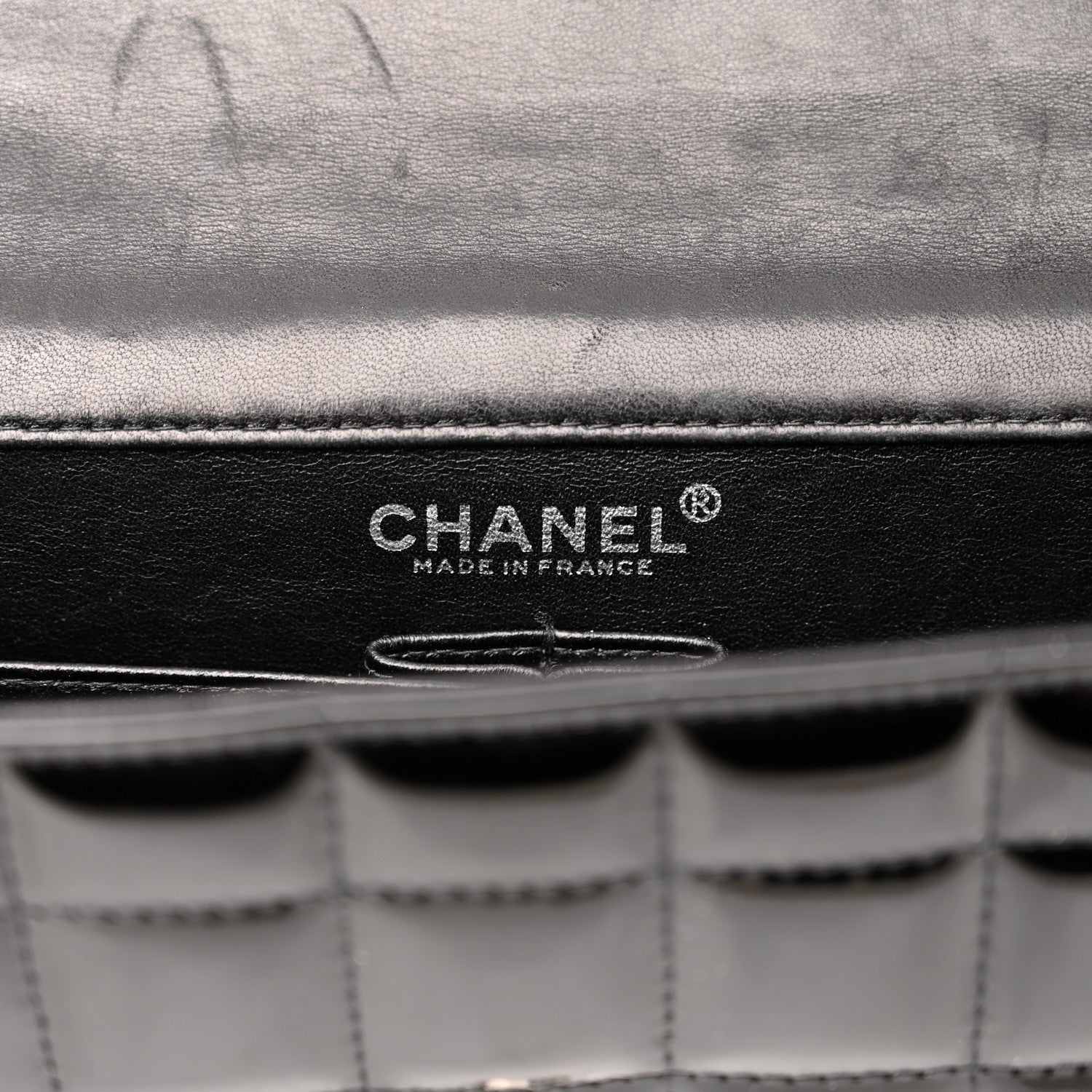 Chanel Patent Chocolate Bar Chain Clutch Black 6 of 11