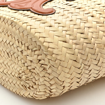 Celine Raffia Calfskin Triomphe Teen Panier Tan 8 of 8