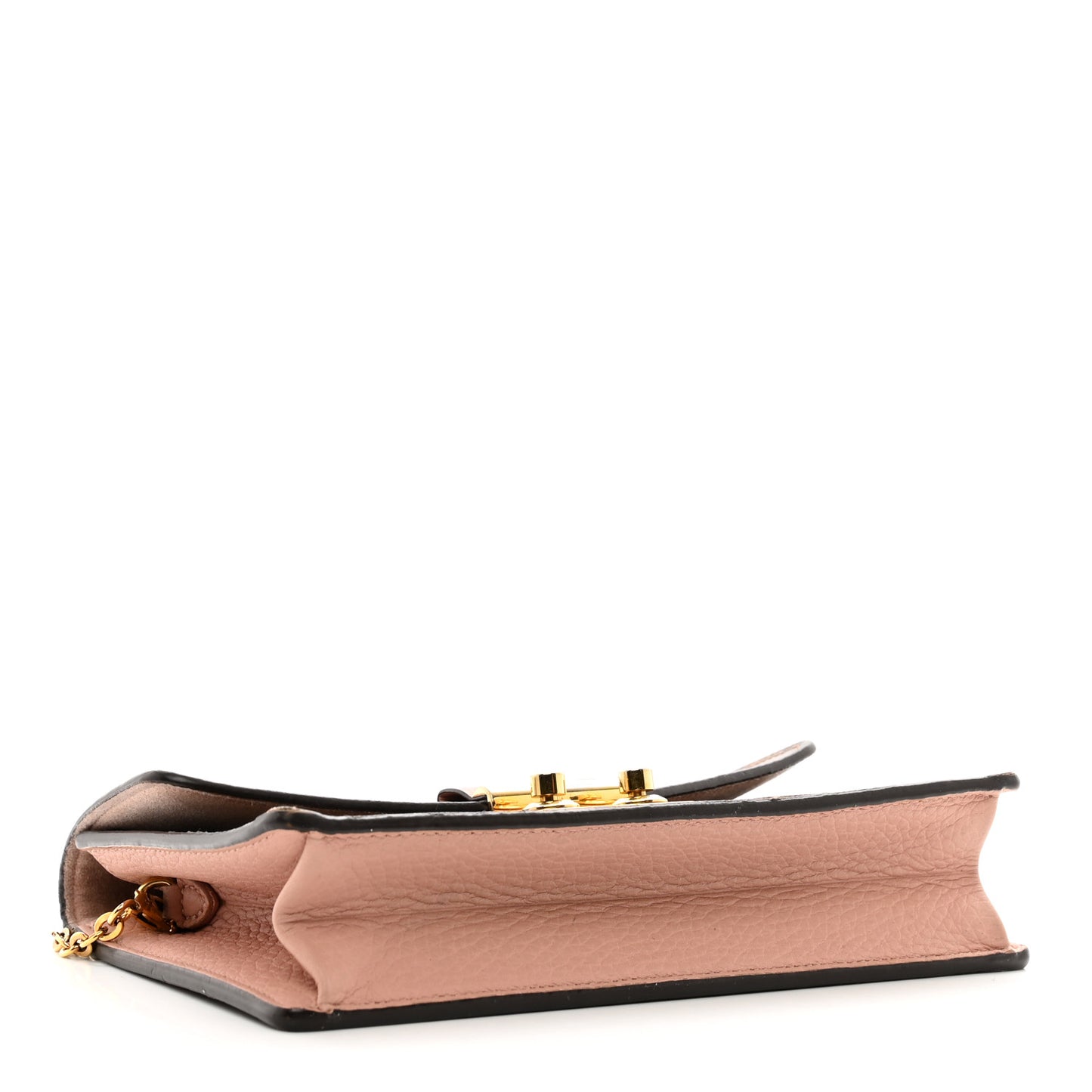 Damier Ebene Croisette Chain Wallet Magnolia