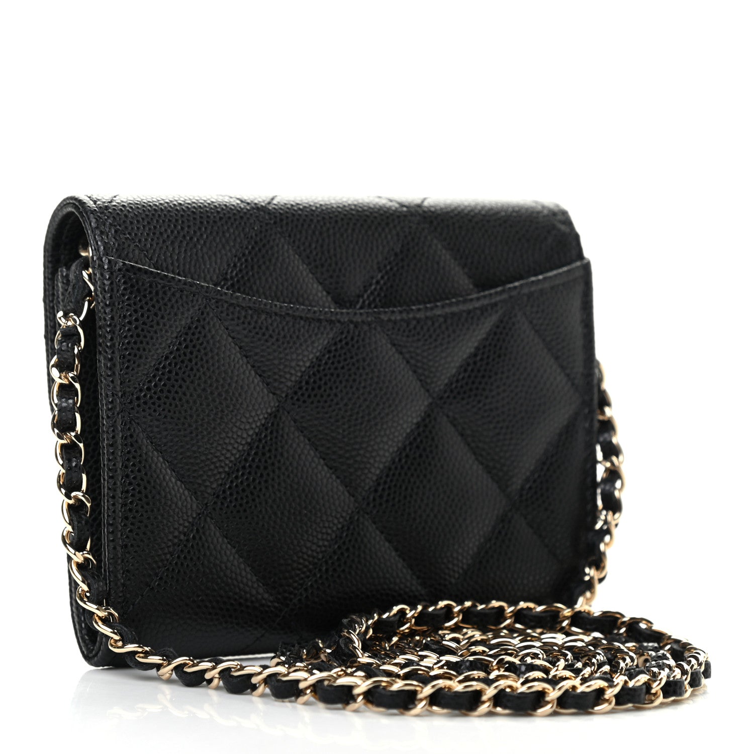 Chanel Caviar Quilted Flap Card Holder On Chain Black 3 of 8