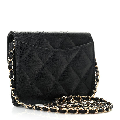 Chanel Caviar Quilted Flap Card Holder On Chain Black 3 of 8