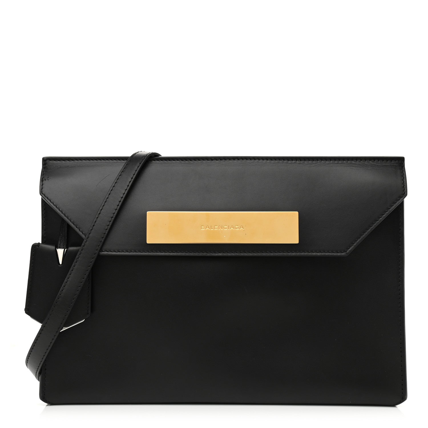 Balenciaga Calfskin Cable Flap Clutch Black 1 of 11