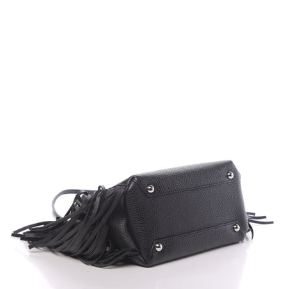 Burberry Grainy Calfskin Studded Fringe Baby Banner Tote Black 4 of 11