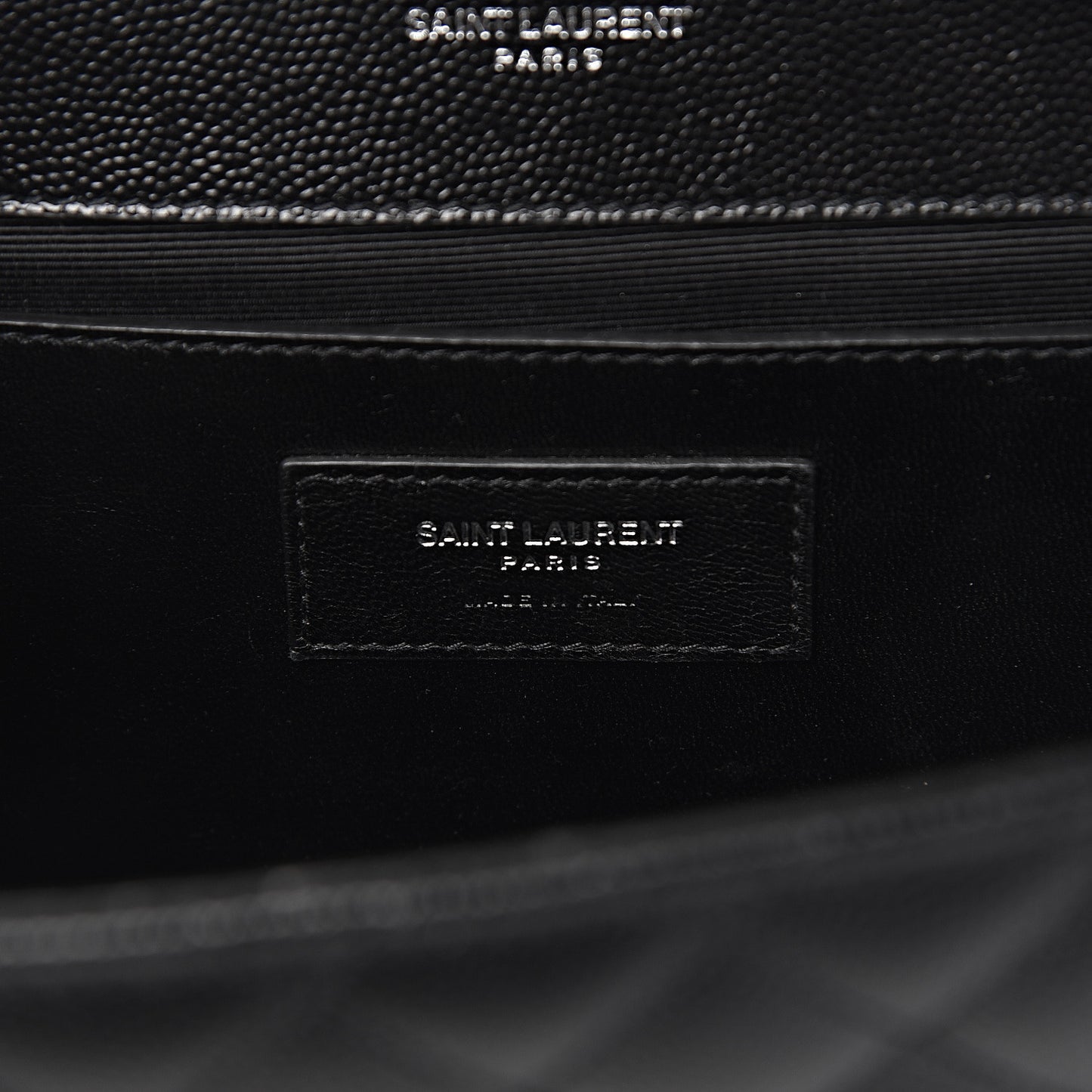 Grain De Poudre Textured Mixed Matelasse Triquilt Medium Monogram Satchel Black