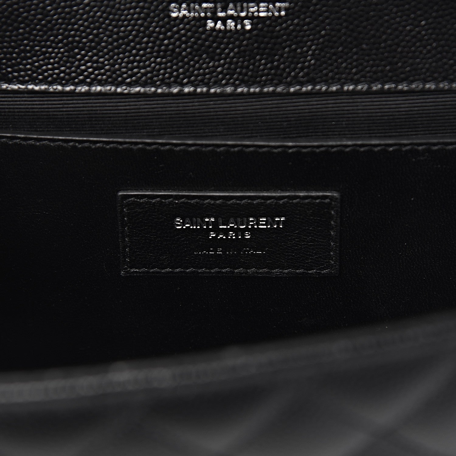 Saint Laurent Grain De Poudre Textured Mixed Matelasse Triquilt Medium Monogram Satchel Black 7 of 11